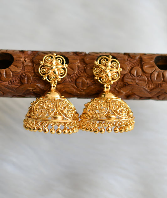 Gold tone Kerala style jhumkka dj-41776