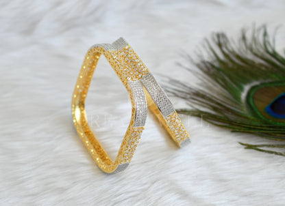 Two tone cz square shape bangles (2.6) dj-27234