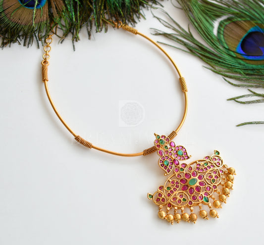 Matte finish real kemp-green hasli mango designer necklace dj-36641