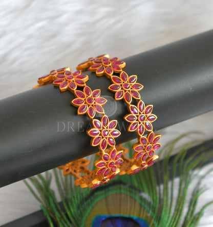 Matte finish kemp flower set of 2 Bangles (2.4) dj-27834