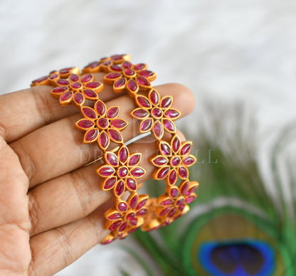 Matte finish kemp flower Bangles (2.8) dj-27836