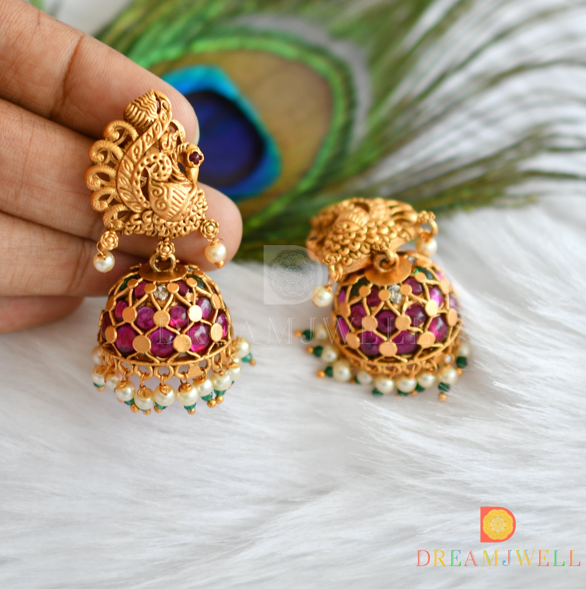 FURE Spiralling Jhumki Earrings (Antic Golden) : Amazon.in: Fashion