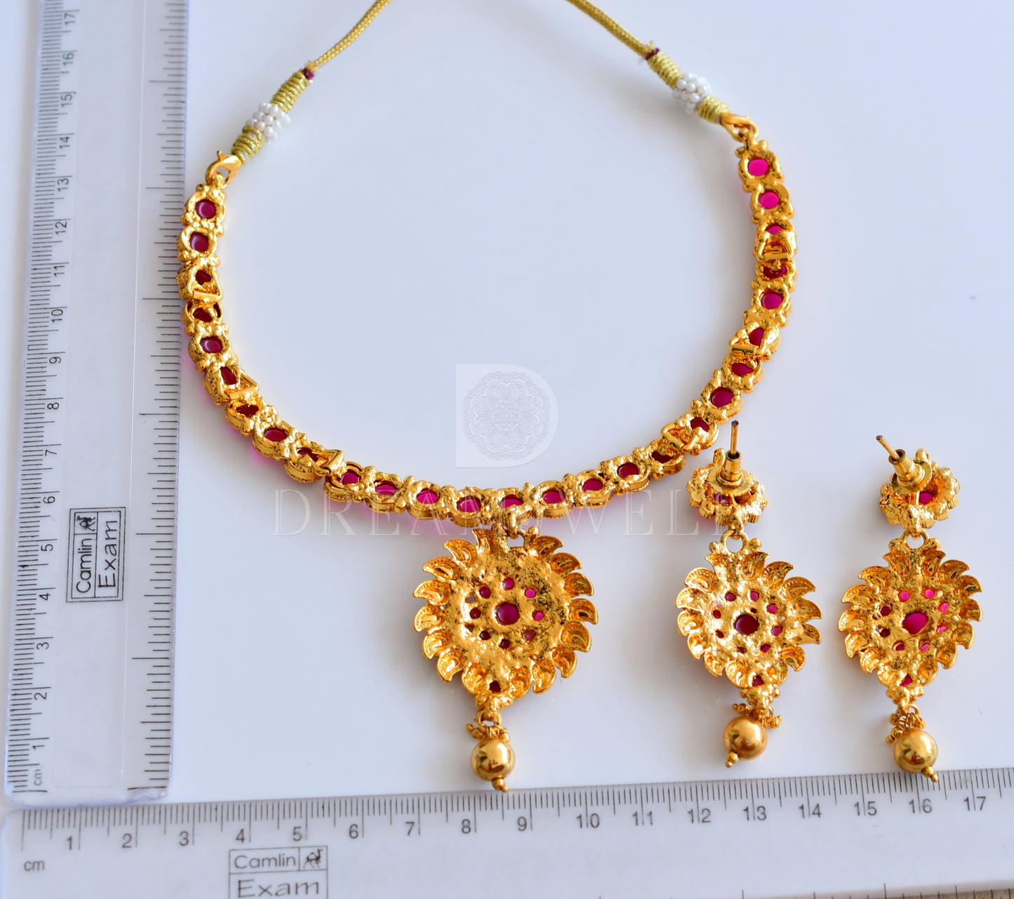 Antique gold tone Kemp Sun flower Necklace Set dj-18211