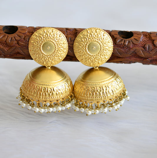 Matte gold tone light weight Big jhumkka dj-02291