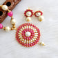 Lovely Dark pink-pearl pachi Pendant necklace set dj-02348