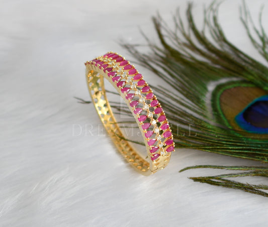 Gold tone cz ruby bracelet(2.6) dj-13975