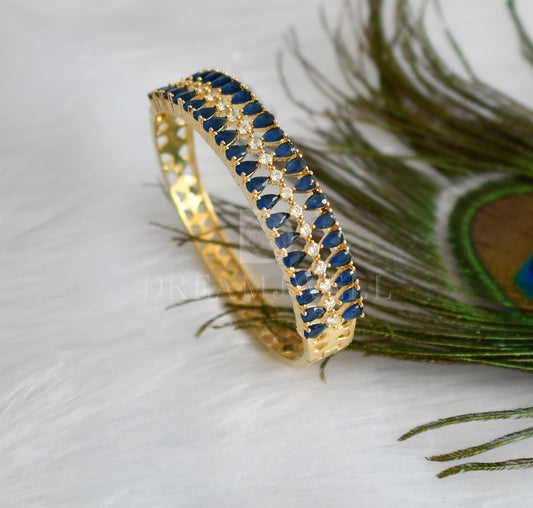 Gold tone cz-blue bracelet dj-13977