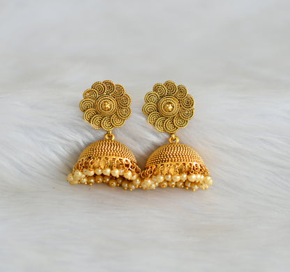 Antique gold tone flower designer jhumkka dj-05511