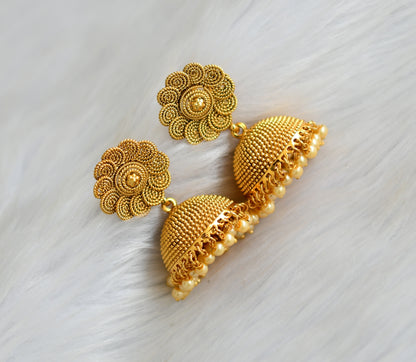 Antique gold tone flower designer jhumkka dj-05511