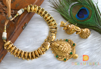 Antique green Lakshmi-mango necklace set dj-01637