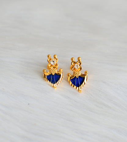 Gold tone blue palakka stud/Earrings dj-19515