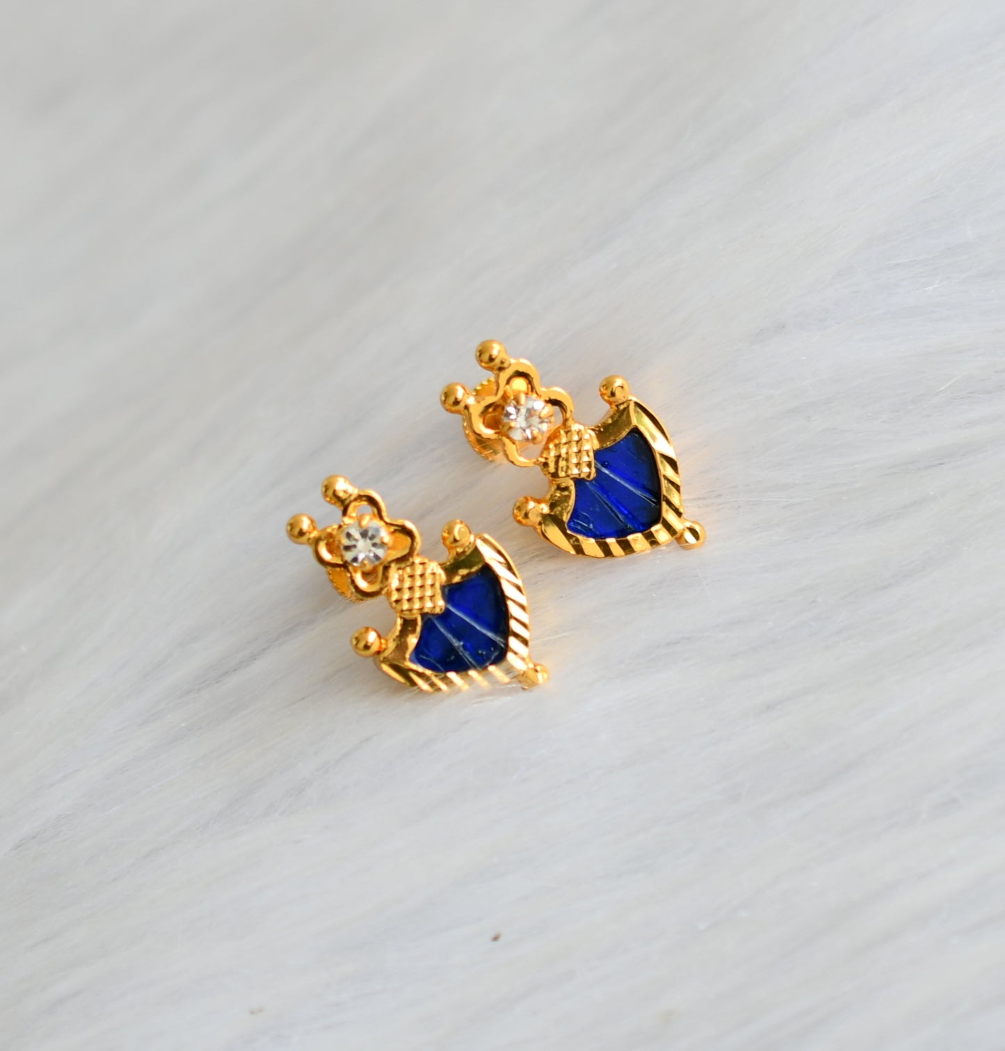 Gold tone blue palakka stud/Earrings dj-19515
