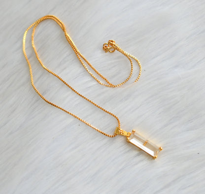 Gold tone white pendant with chain dj-40481