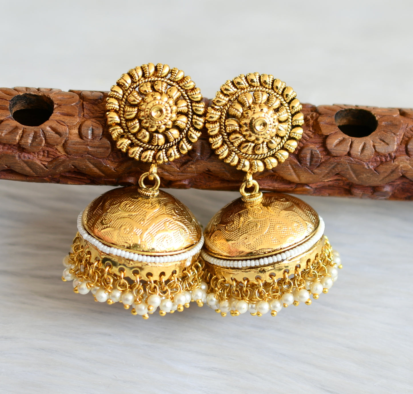 Antique pearl cluster jhumkka dj-41802