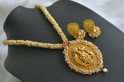 Antique kemp pearl cluster huge Lakshmi haar set dj-41834