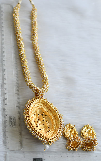Antique kemp pearl cluster huge Lakshmi haar set dj-41834