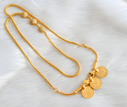 Gold tone Lakshmi coin white ball mugappu chain Mangalyam dj-39732