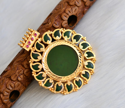 Gold tone green mango Kerala style pendant dj-27540