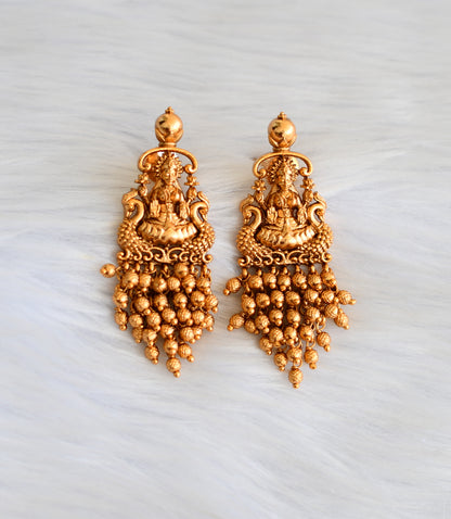 Matte finish Lakshmi gold cluster earrings dj-32611