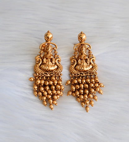 Matte finish Lakshmi gold cluster earrings dj-32611