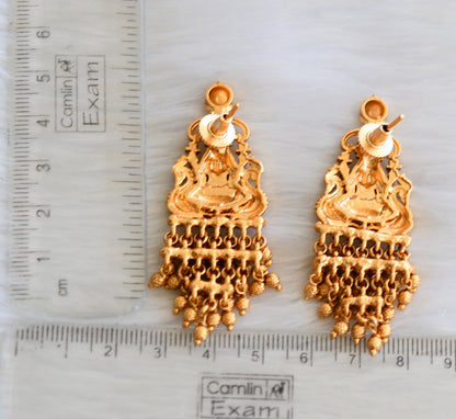 Matte finish Lakshmi gold cluster earrings dj-32611