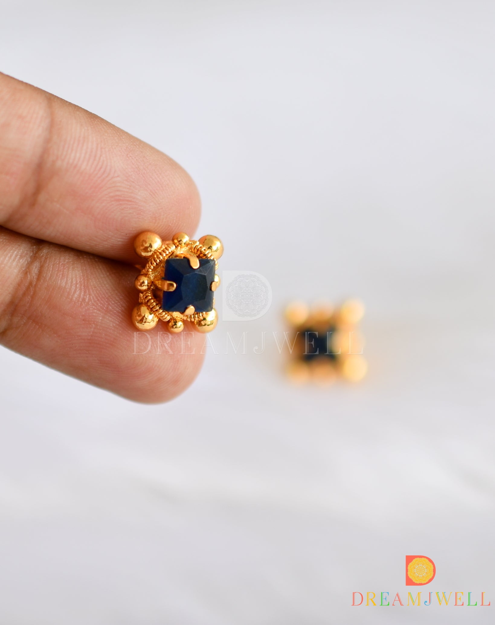 Flipkartcom  Buy Bello Naari Blue Color Stone Square Shape American  Diamond Stud Earrings For Women  Girls Zircon Stone Stud Earring Online at  Best Prices in India
