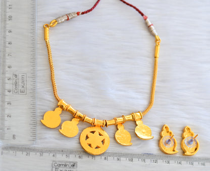 Gold tone Kemp-green mango necklace set dj-17514