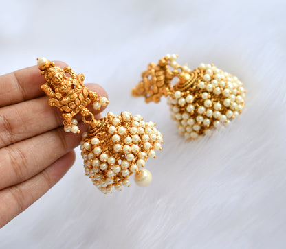 Matte finish pearl cluster Lakshmi Jhumkka dj-20305