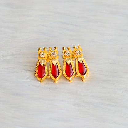 Gold tone Red Nagapadam Stud/Earrings DJ19514