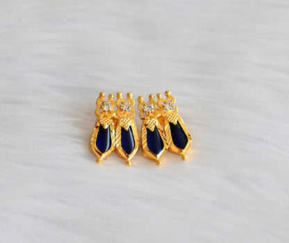 Gold tone blue nagapadam stud/earrings dj-19512