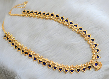 Gold tone Kerala style blue palakka haar dj-21865