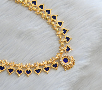 Gold tone Kerala style blue palakka haar dj-21865