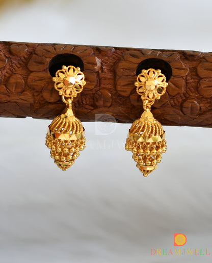 Gold tone Kerala style jhumkka dj-38221