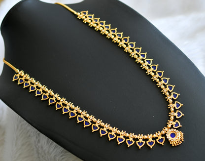 Gold tone Kerala style blue palakka haar dj-21865