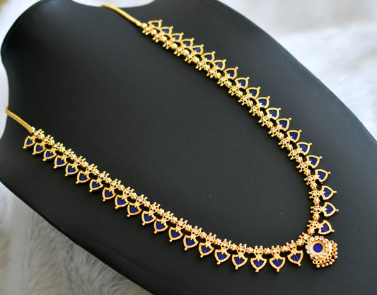 Gold tone Kerala style blue palakka haar dj-21865