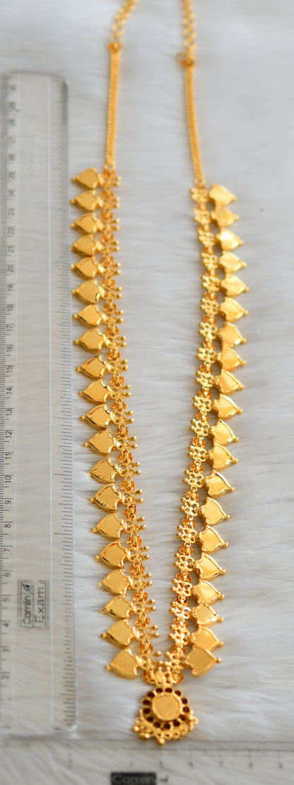 Gold tone Kerala style blue palakka haar dj-21865