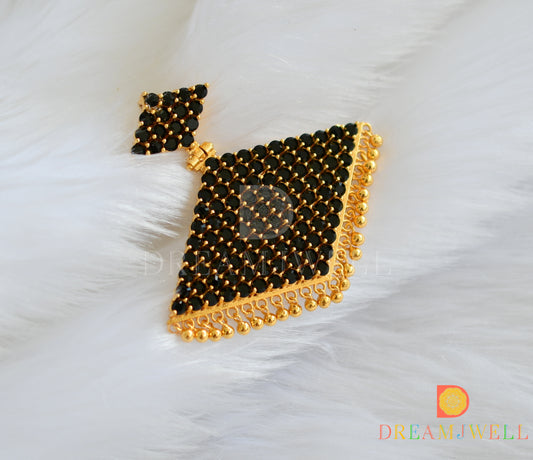 Gold tone black pathakkam kerala style pendant dj-38294