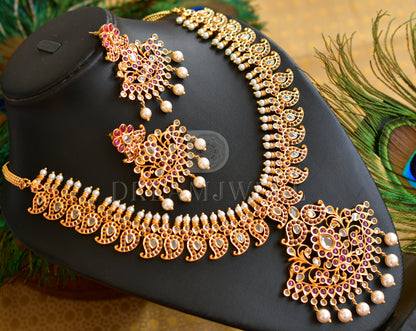 Gold tone kemp mango designer necklace set dj-21721