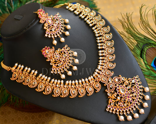 Gold tone kemp mango designer necklace set dj-21721