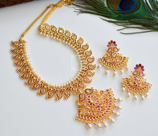 Gold tone kemp mango designer necklace set dj-21721