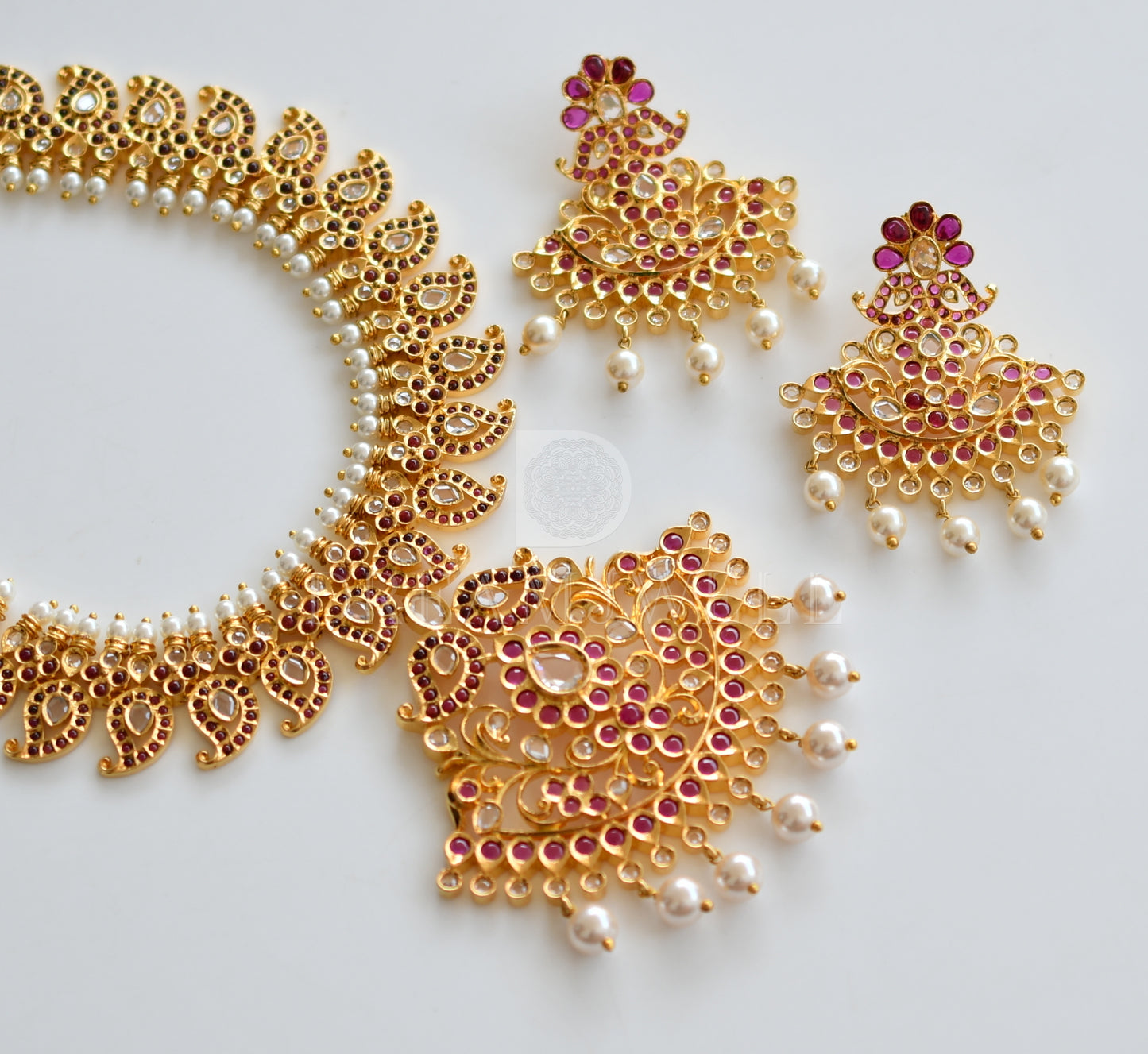 Gold tone kemp mango designer necklace set dj-21721