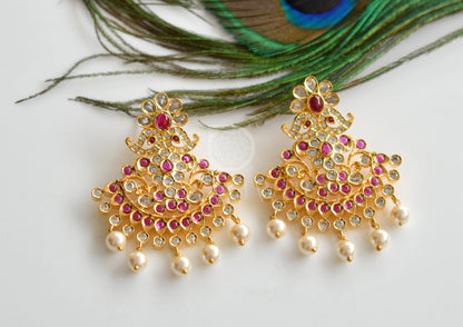 Gold tone kemp-white mango designer necklace set dj-21720