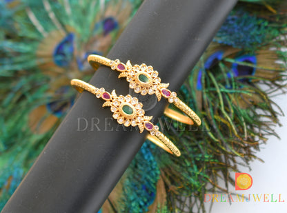 Gold tone ruby-emerald designer set of 2 Bangles(2.8) dj-35453