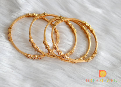 Gold Tone Cz Ruby nakshatra Set Of 4 Bangles (2.8) dj-32136