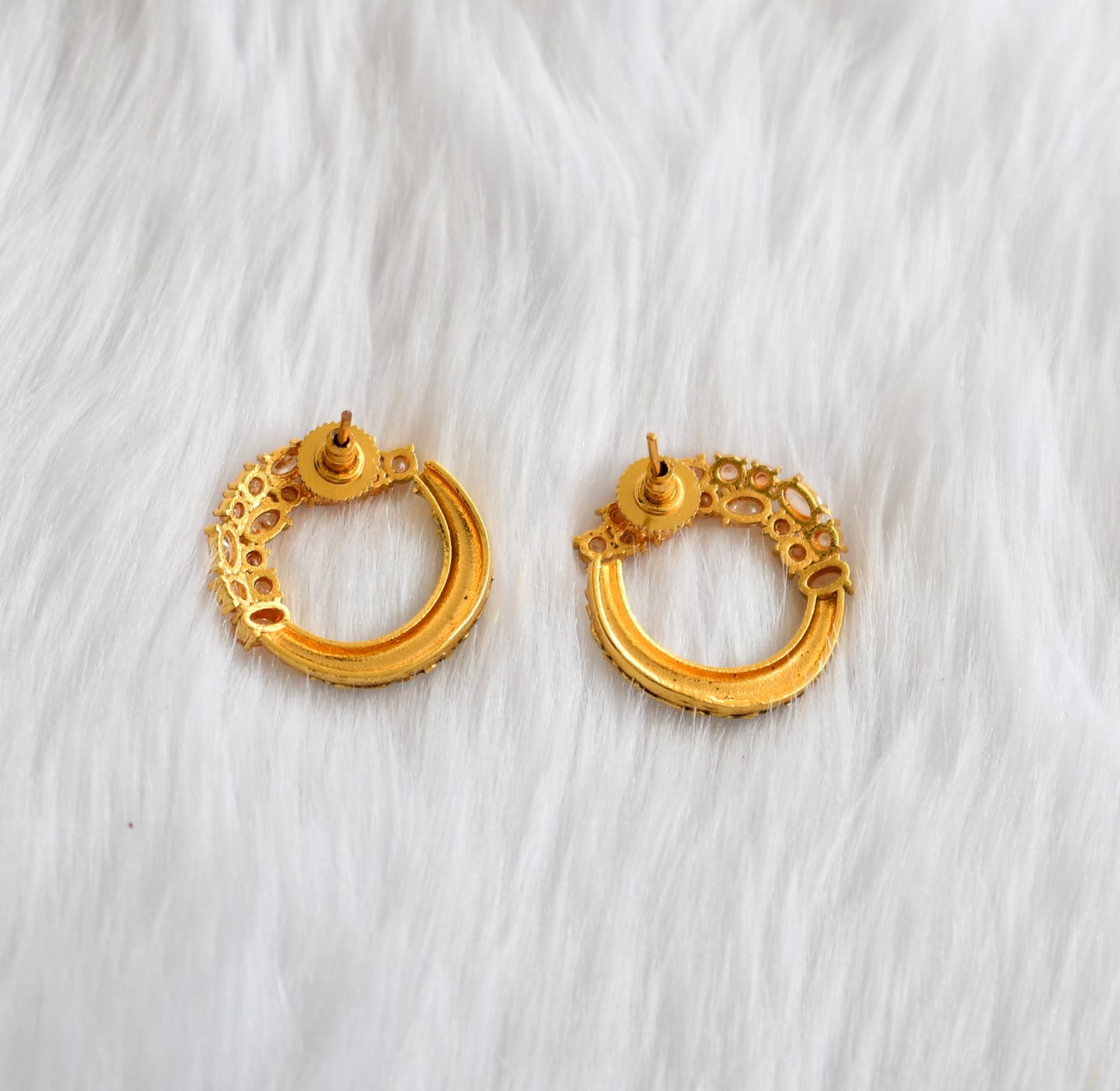 Antique gold stone studded earrings dj-02121