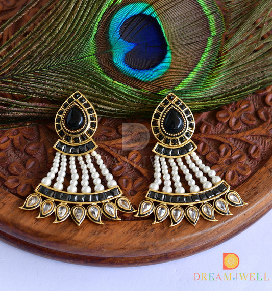 Antique Black Pearl Long Earrings dj-16751