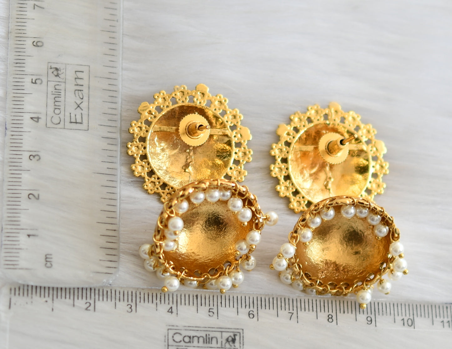 Antique gold tone Pearl Round Jhumkka dj-03444