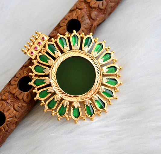 Gold tone green nagapadam Kerala style pendant dj-27544