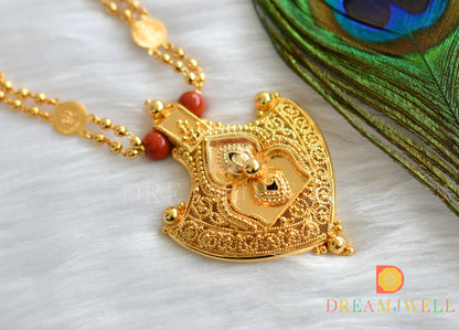 Gold tone Lakshmi coin palakka Kerala style  pendant with chain dj-37531