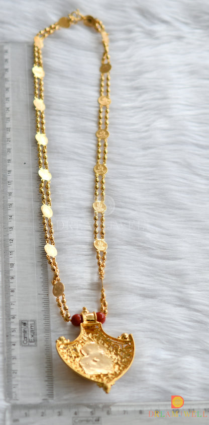 Gold tone Lakshmi coin palakka Kerala style  pendant with chain dj-37531